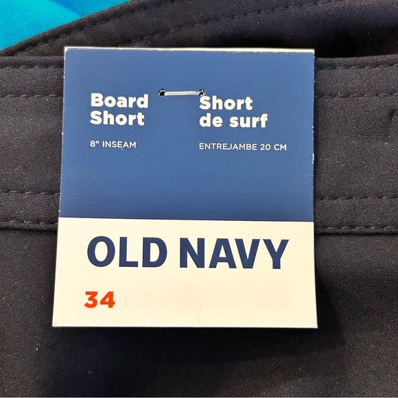 Old Navy Blue Board Shorts UV Protection Size 34 - Picture 6 of 7